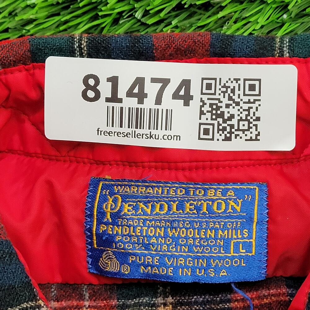 Vintage Pendleton Flannel Plaid Button Shirt Larg… - image 8